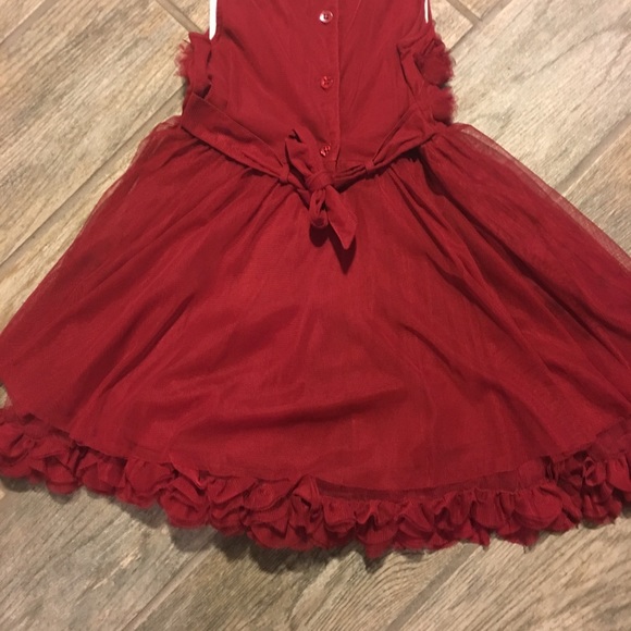 Next Direct Girls rosette Christmas Red Dress. - Picture 4 of 4